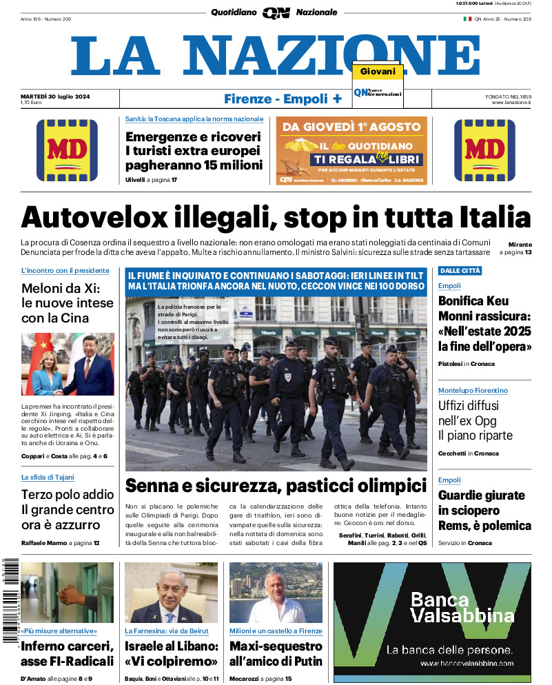 Prima-pagina-la nazione-edizione-di-oggi-20240730